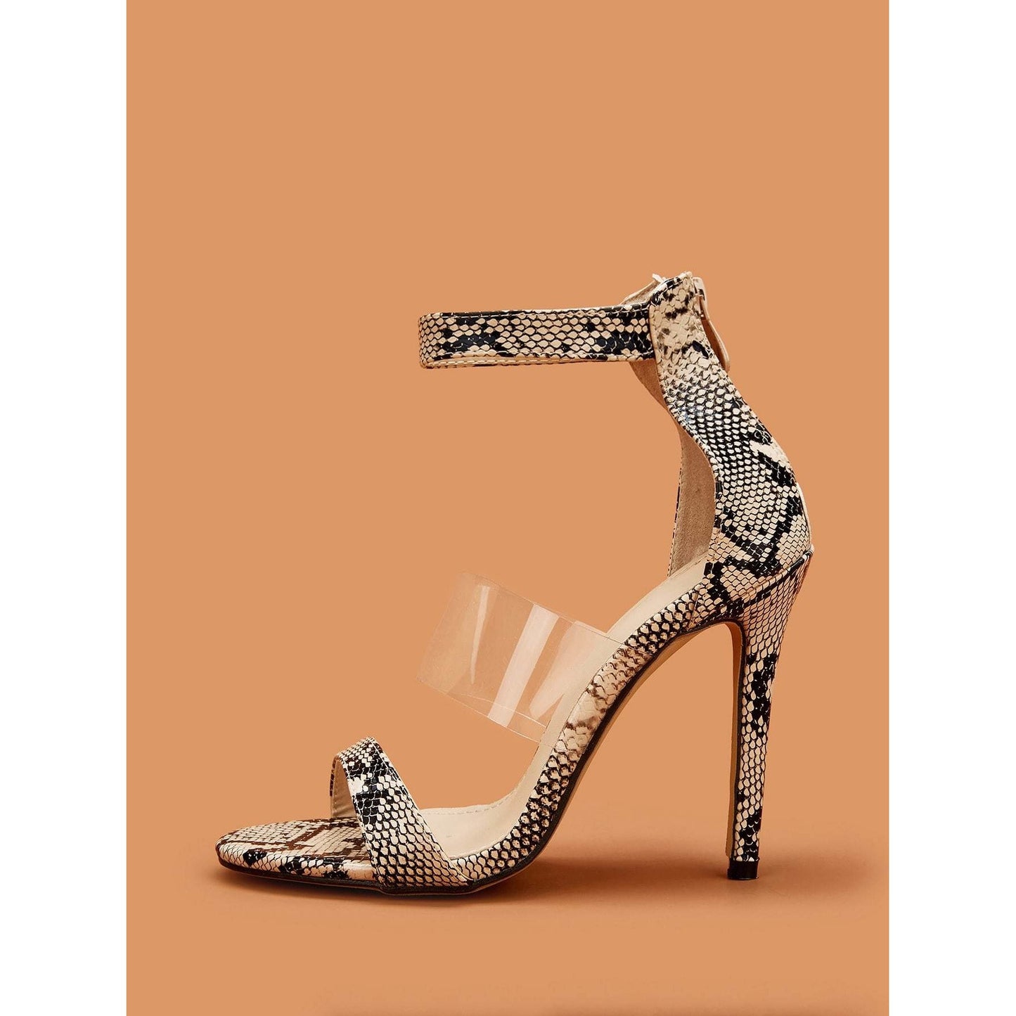 Snakeskin Ankle Strap Heels