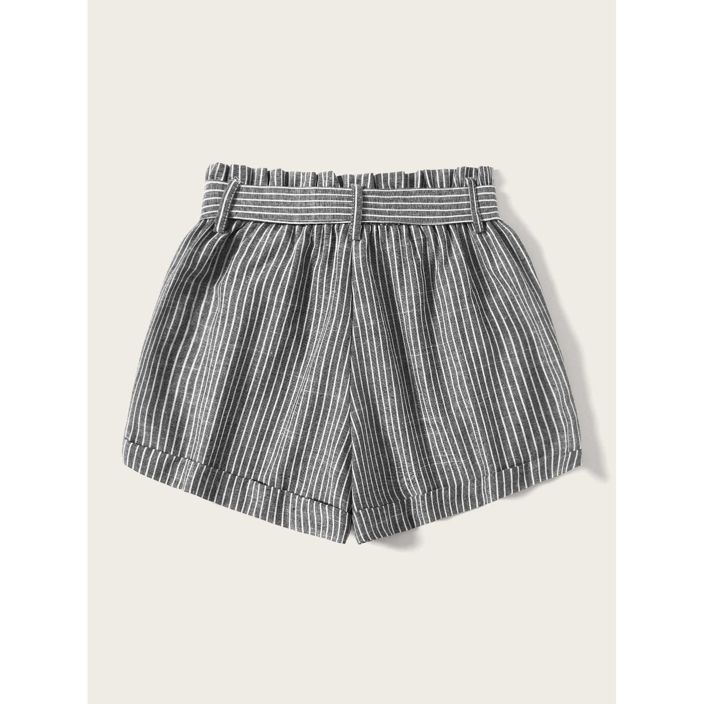 Lala Striped Self Tie Shorts