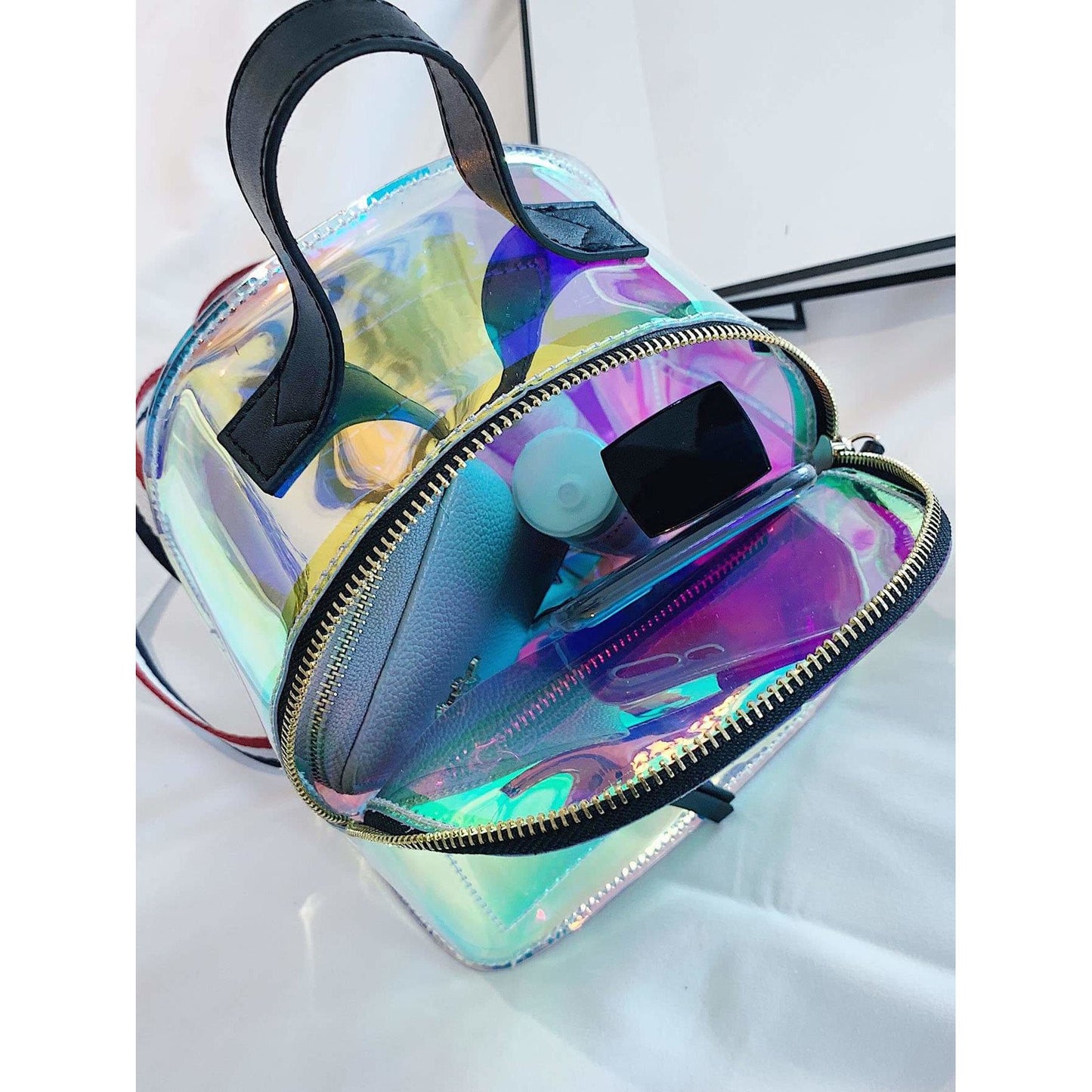 Clear Backpack With Striped Strap