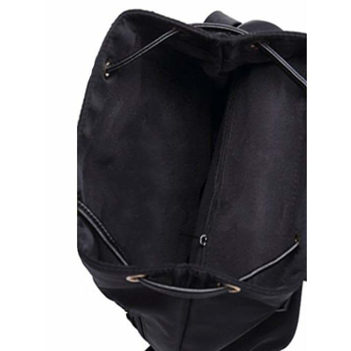 Metal Ring Detail Zipper Backpack