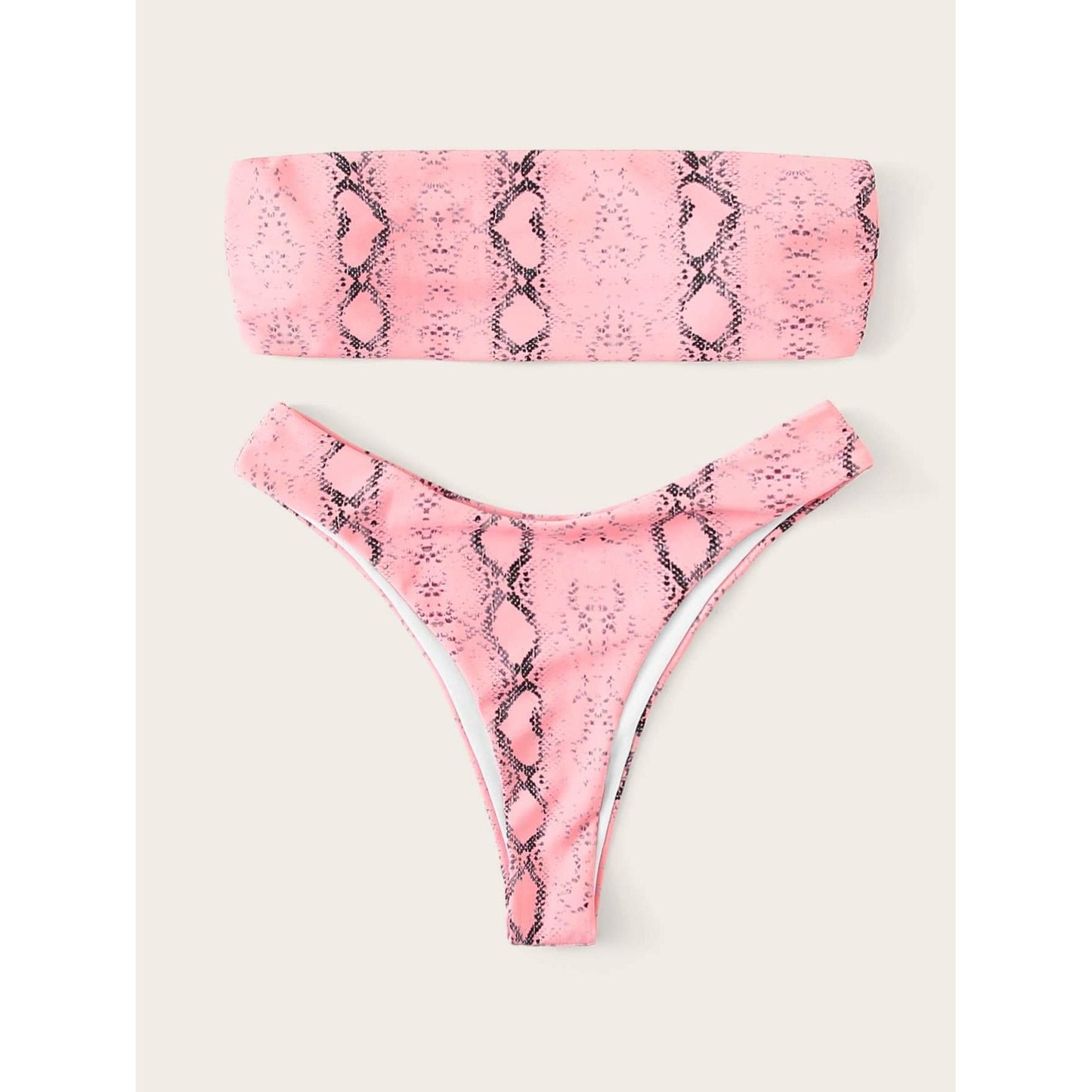 Ellie Snakeskin Bandeau Bikini Set