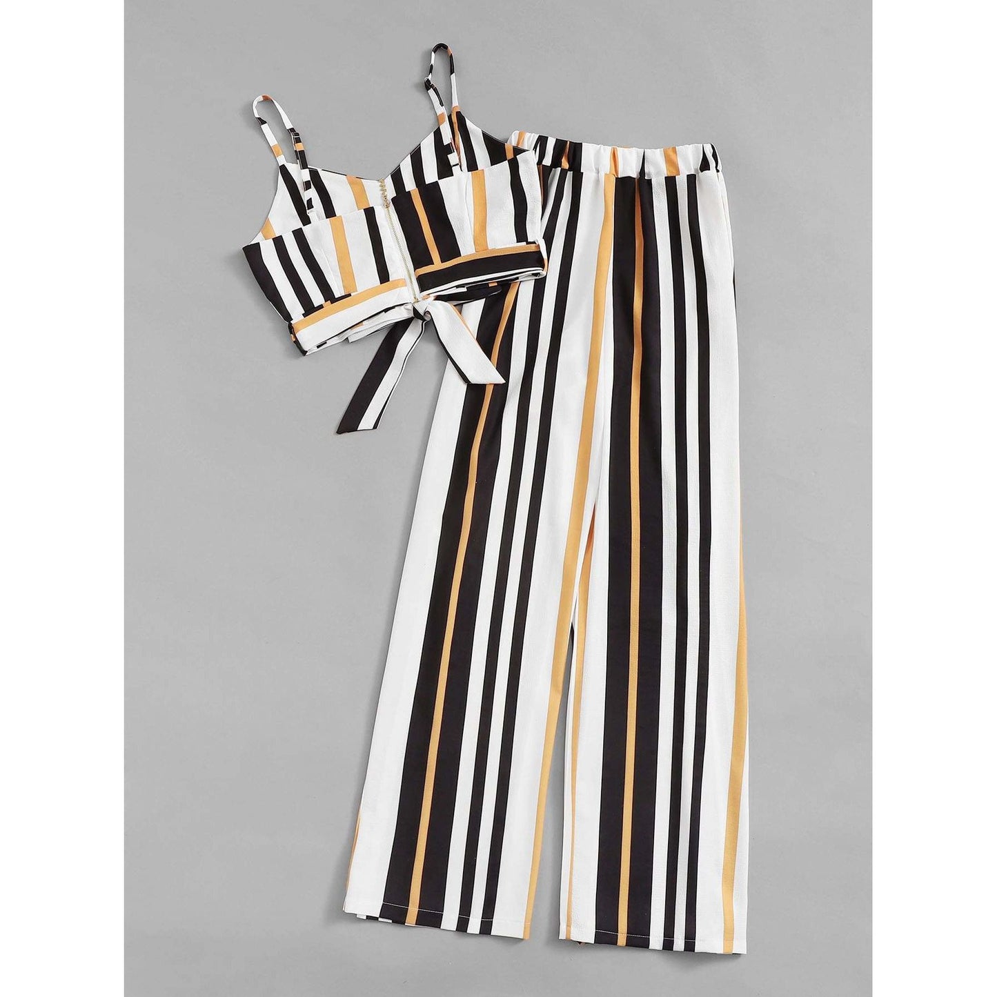 Val Striped Knot Top Set