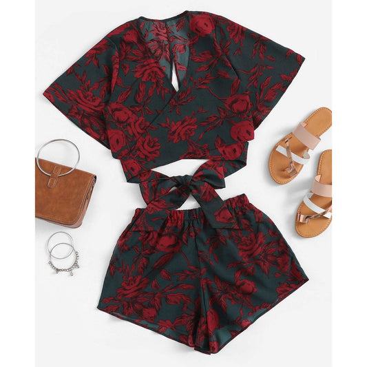 Floral Print Wrap Knot Set