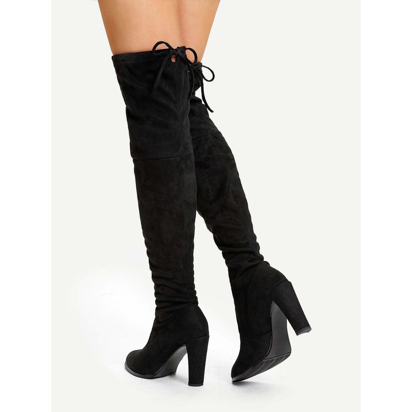 Suede Over The Knee Plain Boots