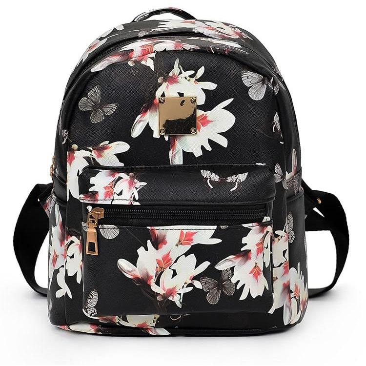 Vintage Flower Print Backpack