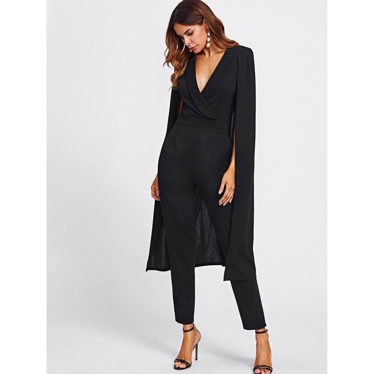 Too Much For You Split Cape Jumpsuit