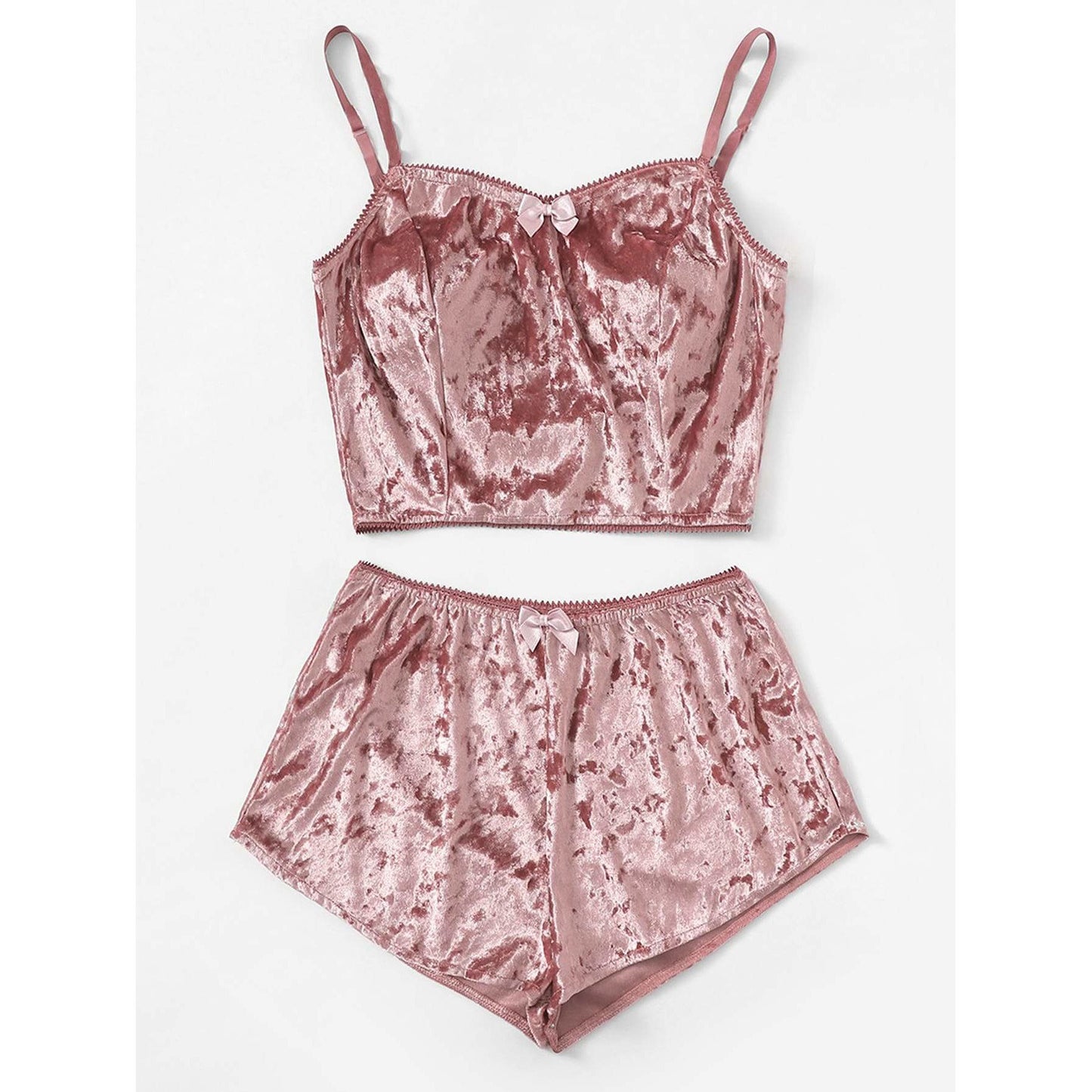 Marilyn Bow Velvet Cami Pajama Set