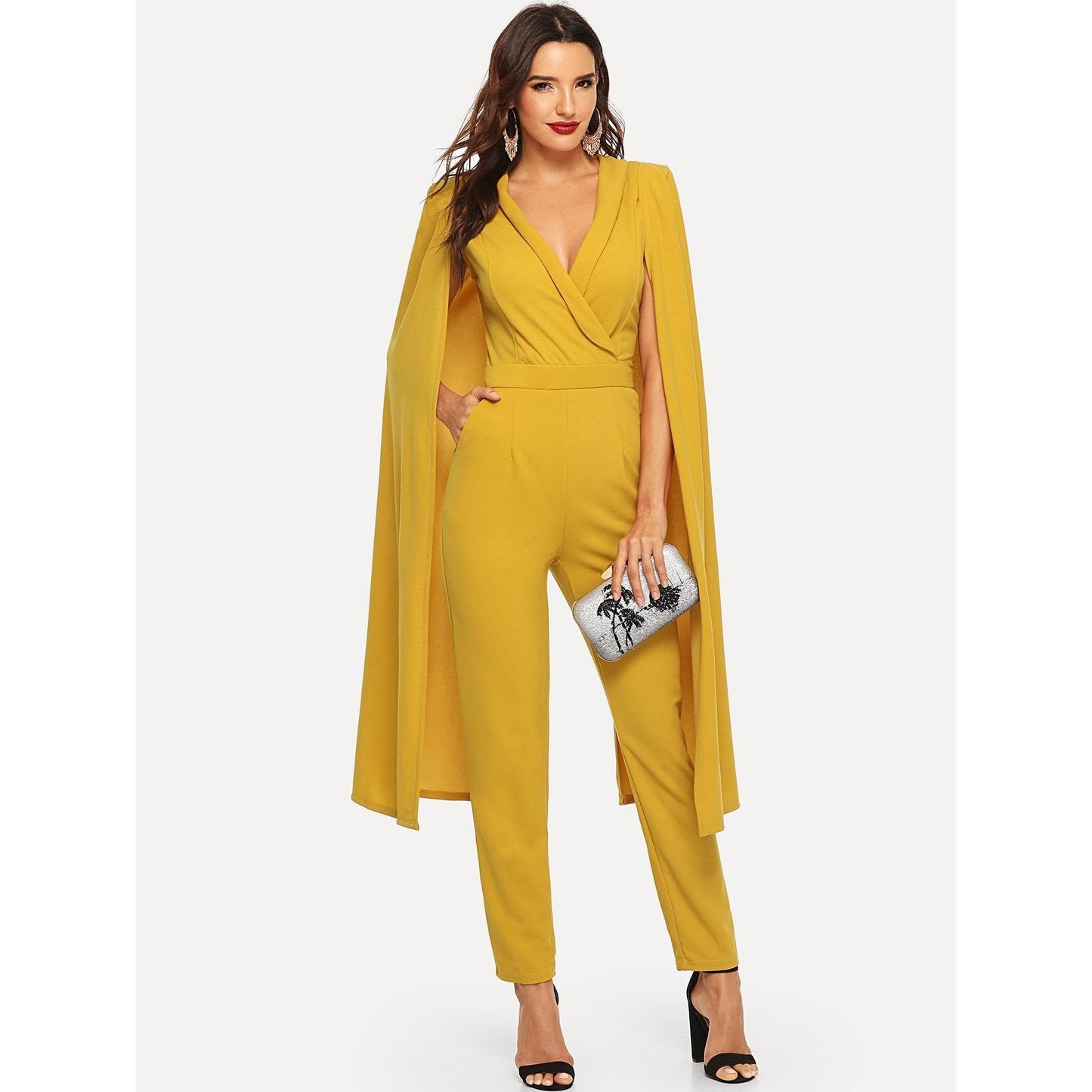 Too Much For You Split Cape Jumpsuit