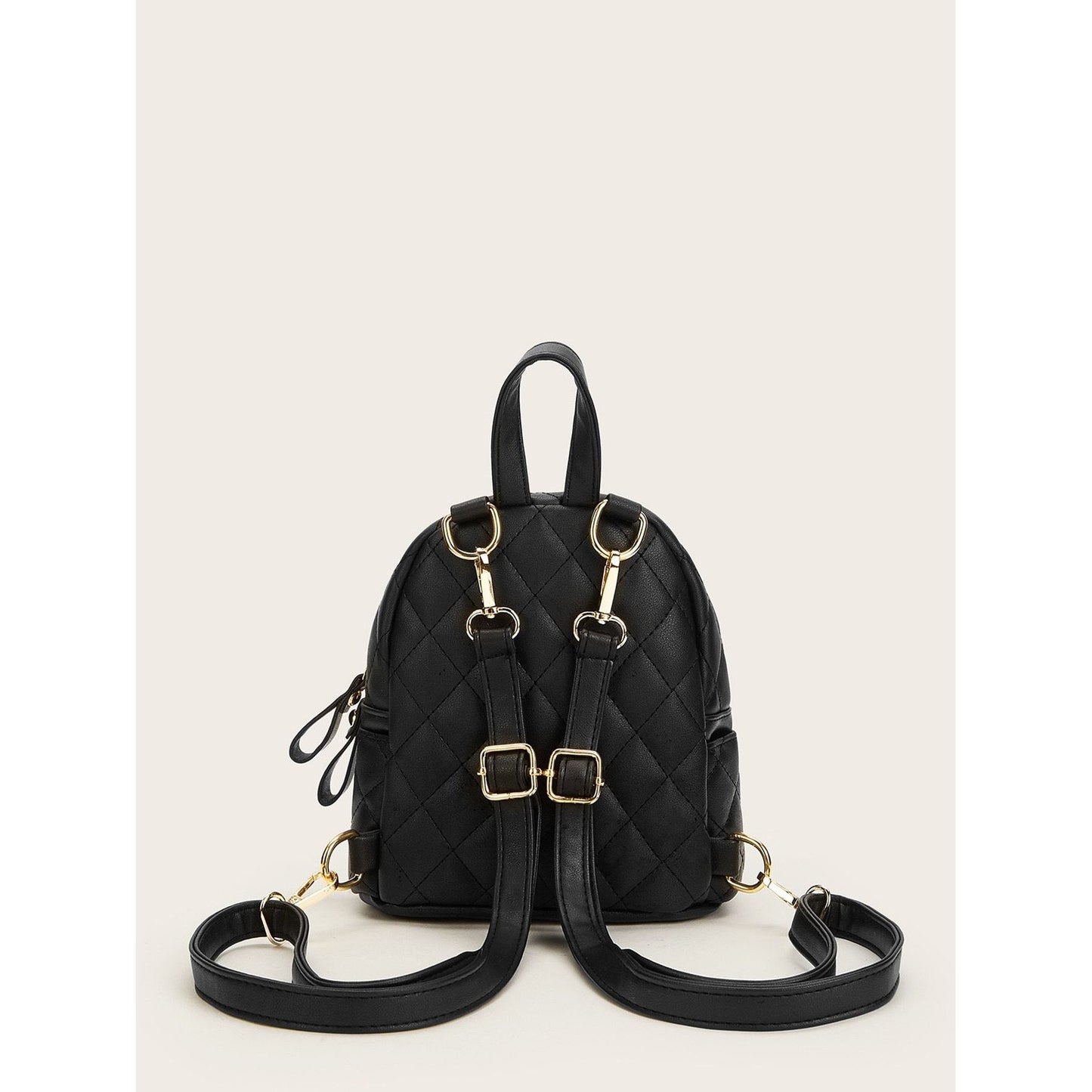 Quilted Zipper Simple Backpack