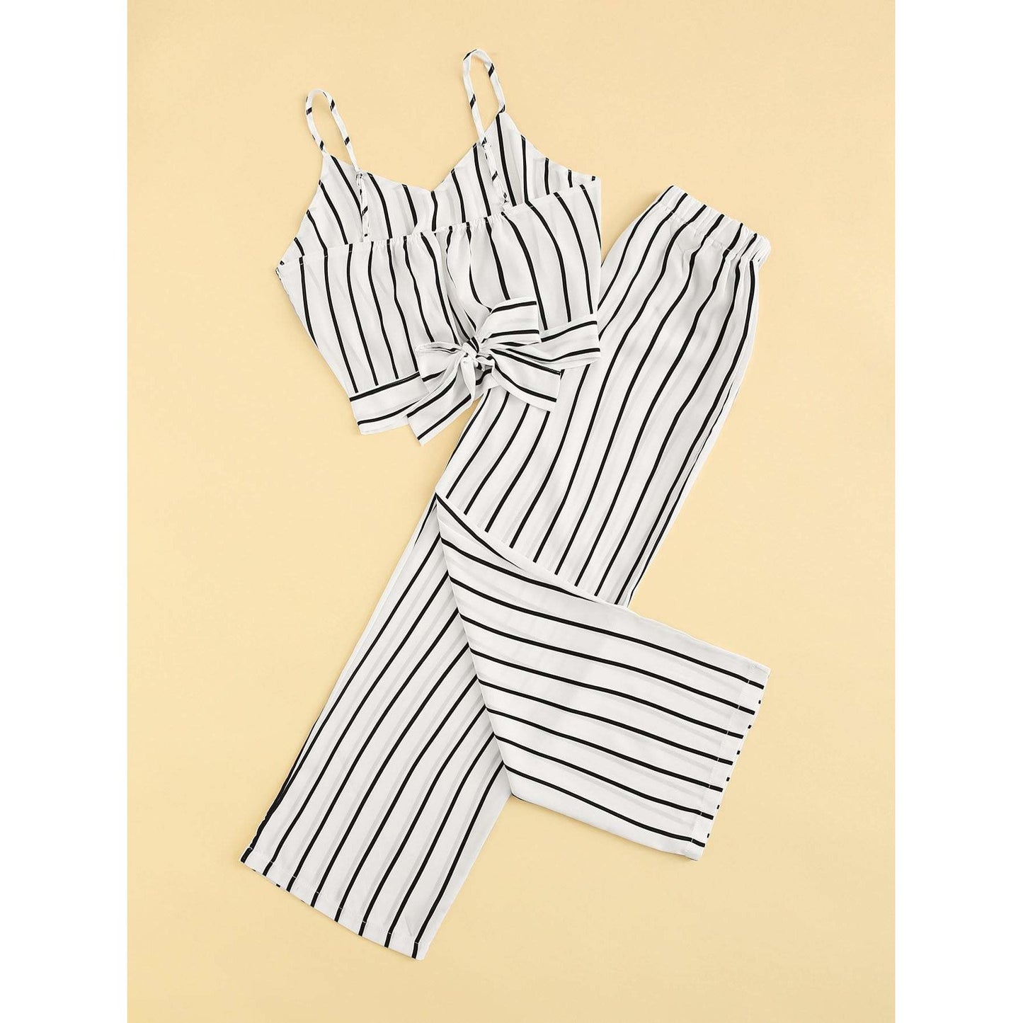 Camille Knot Back Striped Set