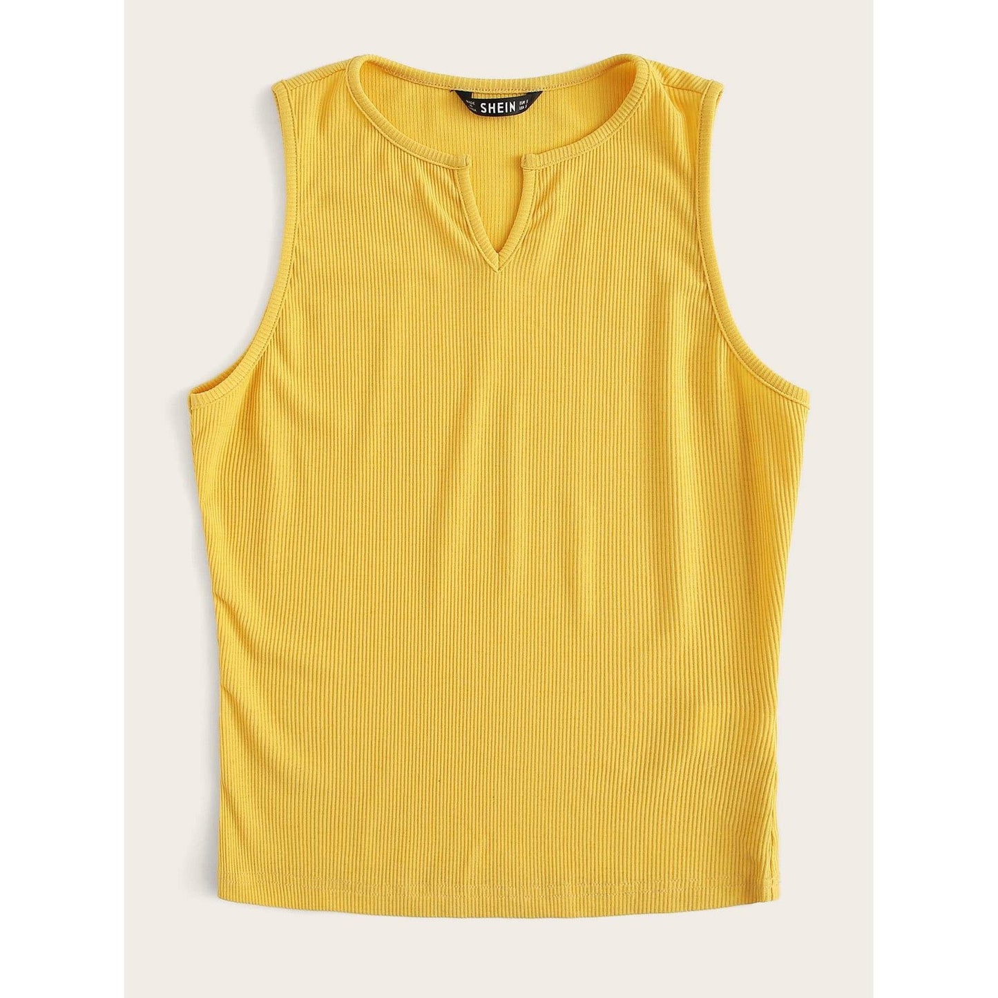 Ribbed V-cut Tank Top