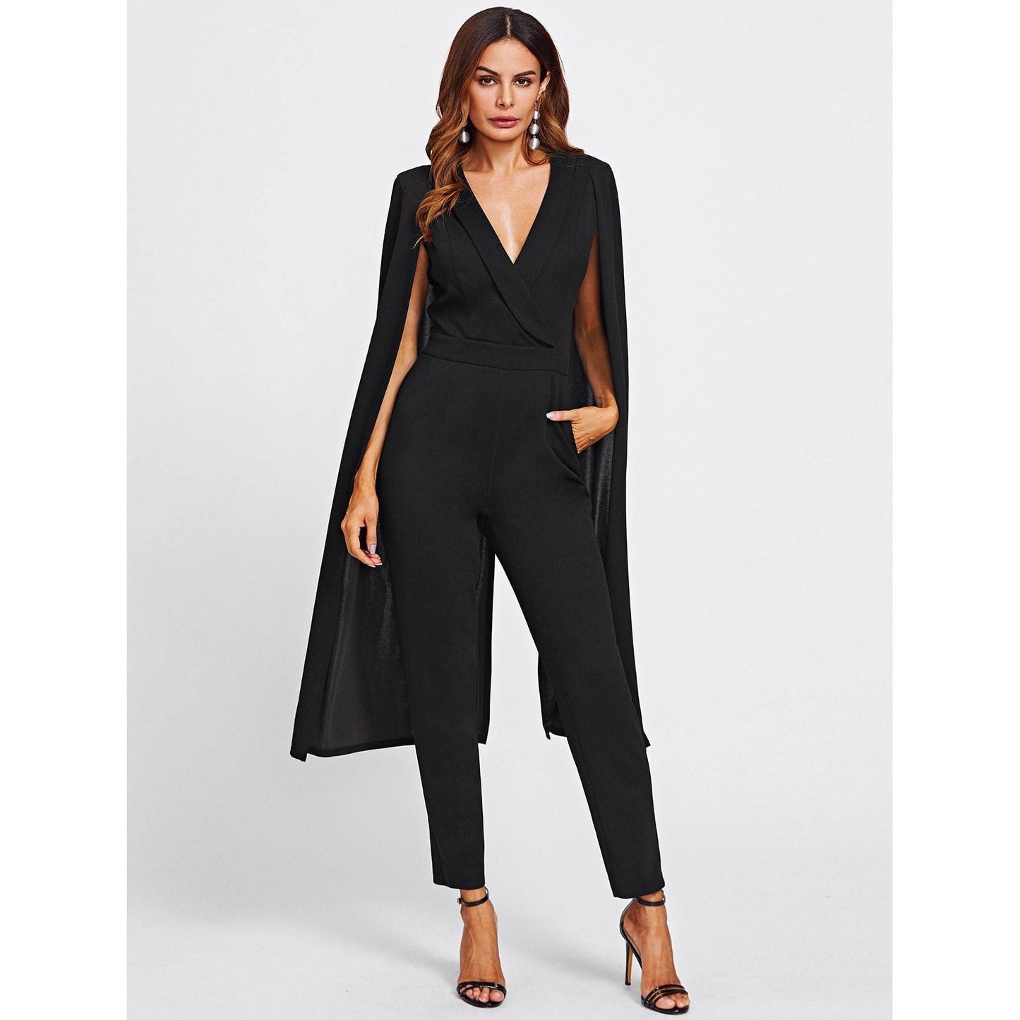 Too Much For You Split Cape Jumpsuit