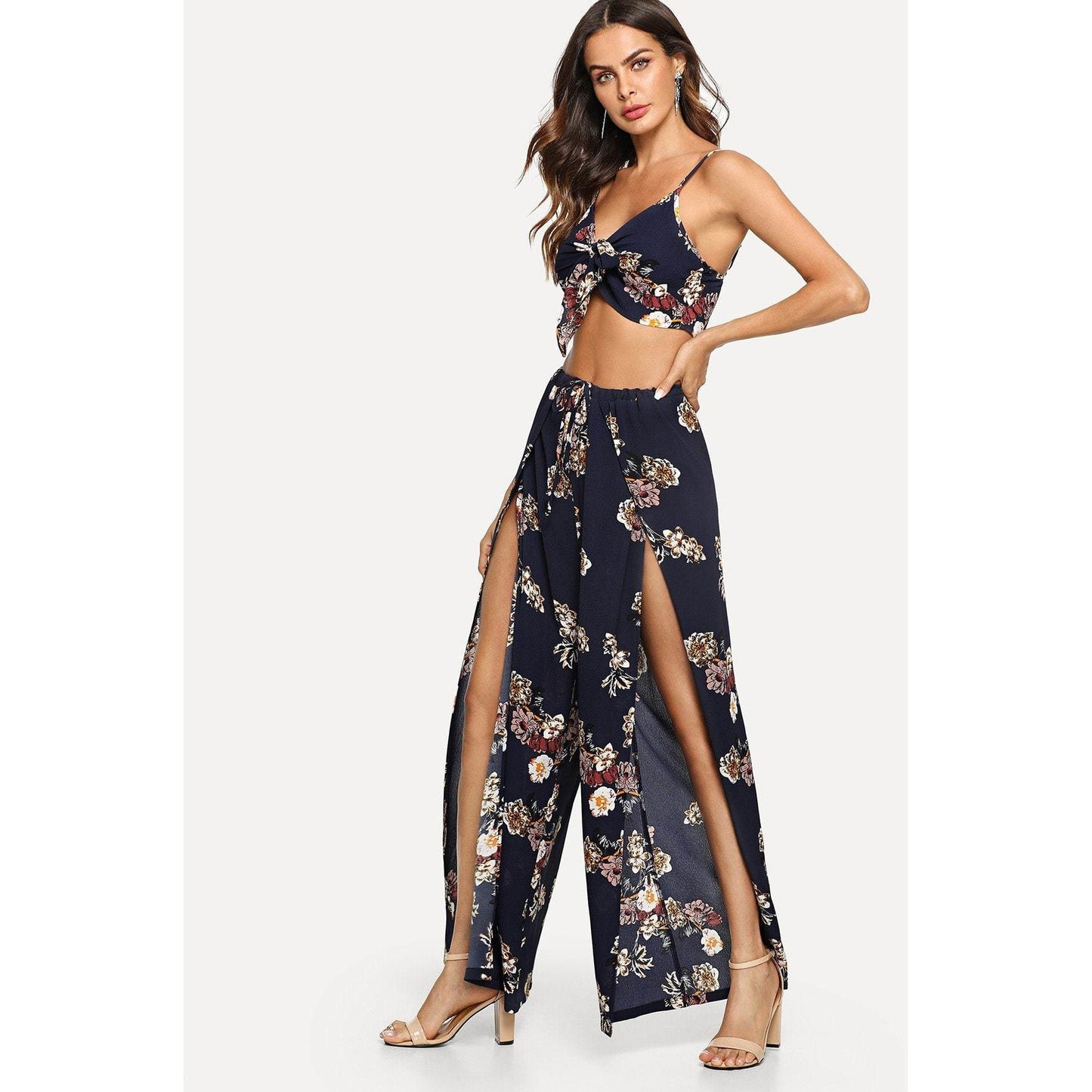 Floral Top & Palazzo Pants Set