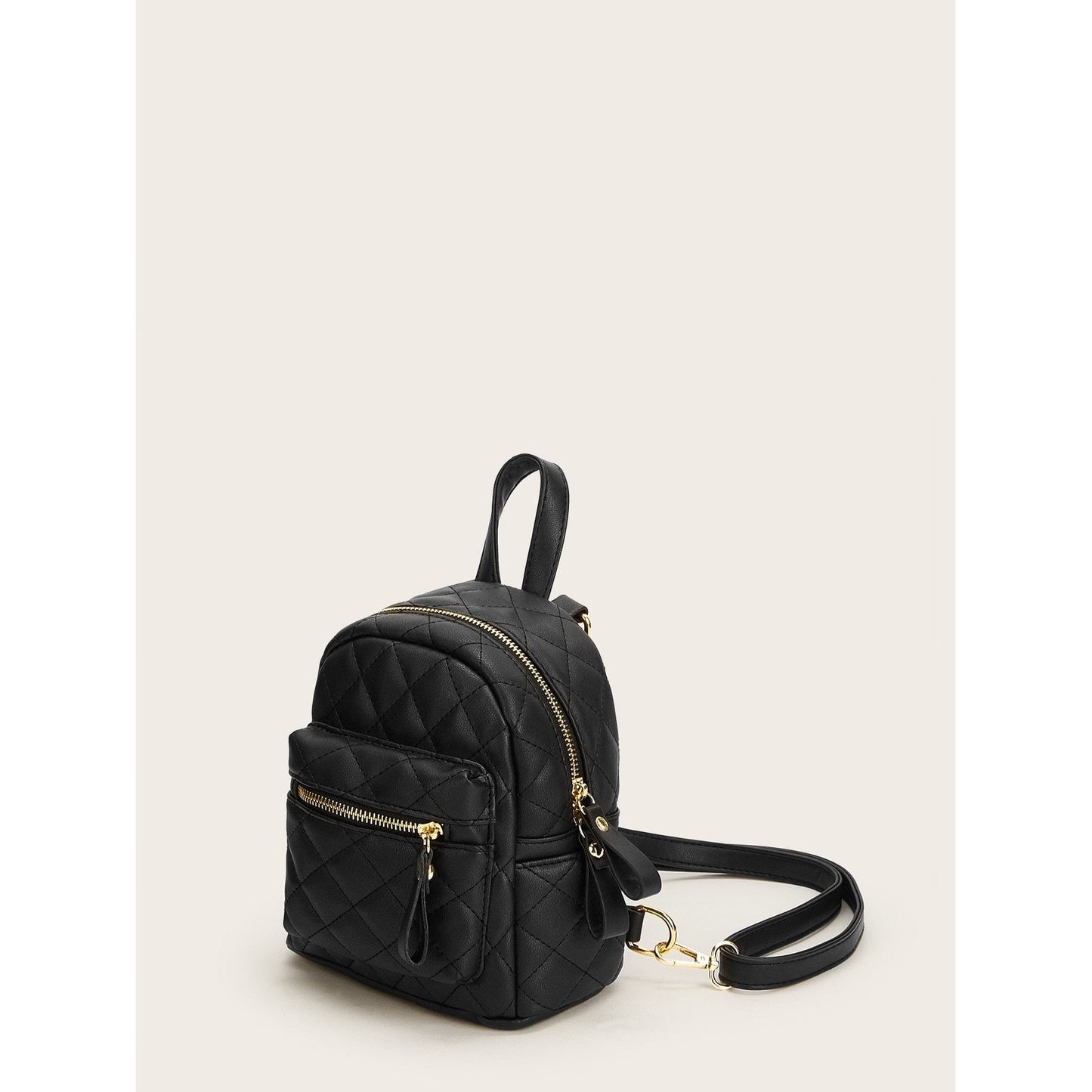 Quilted Zipper Simple Backpack