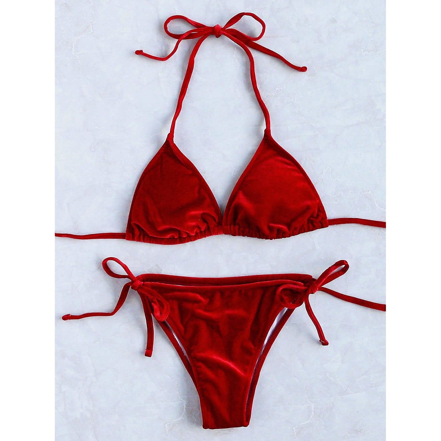 Riri Velvet Triangle Bikini Set