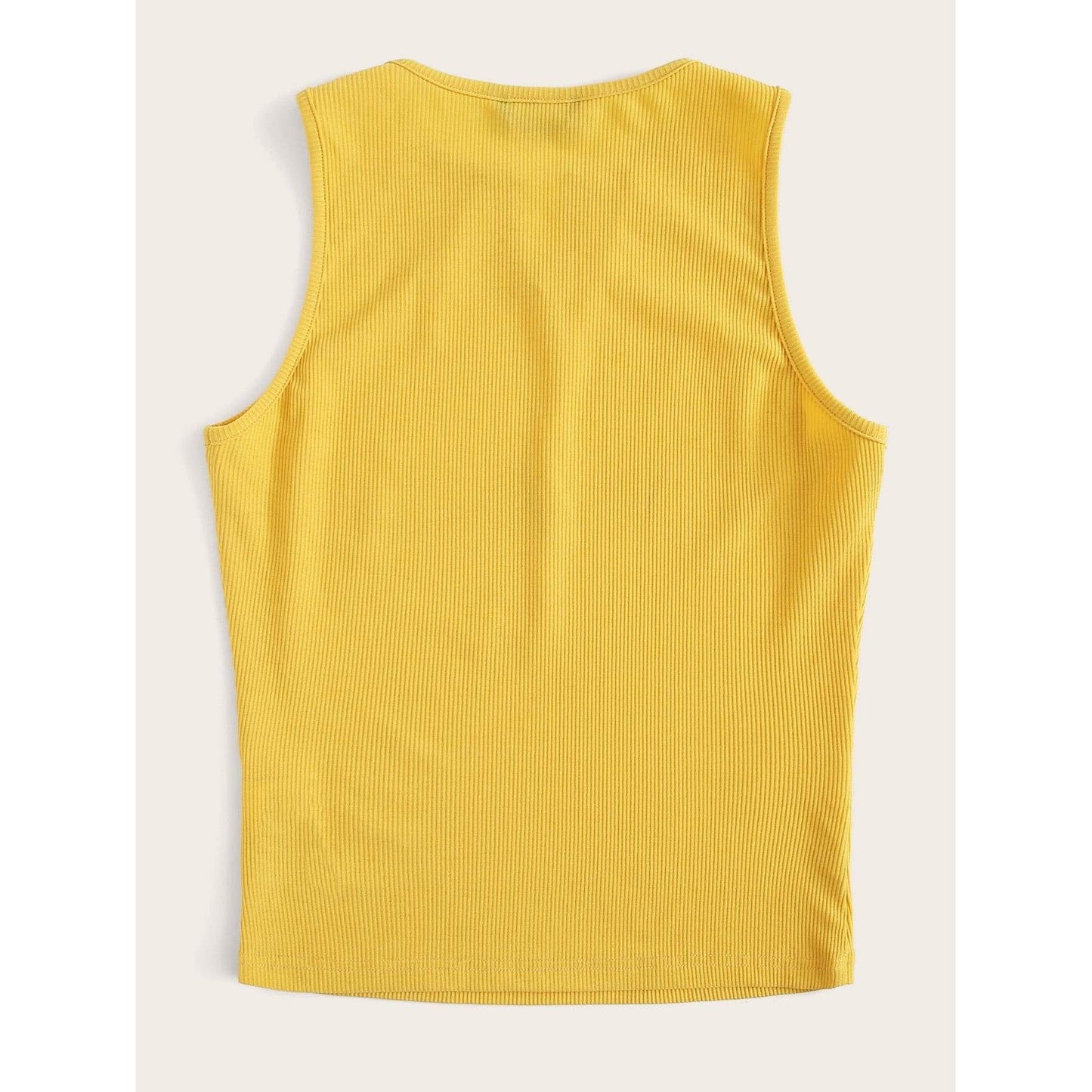 Ribbed V-cut Tank Top