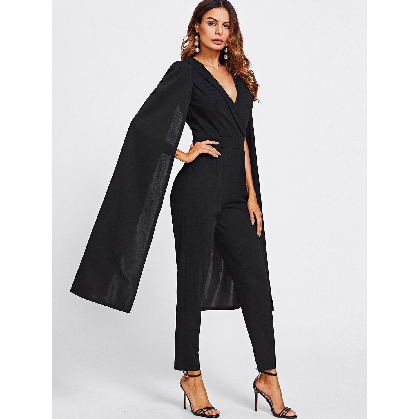 Too Much For You Split Cape Jumpsuit