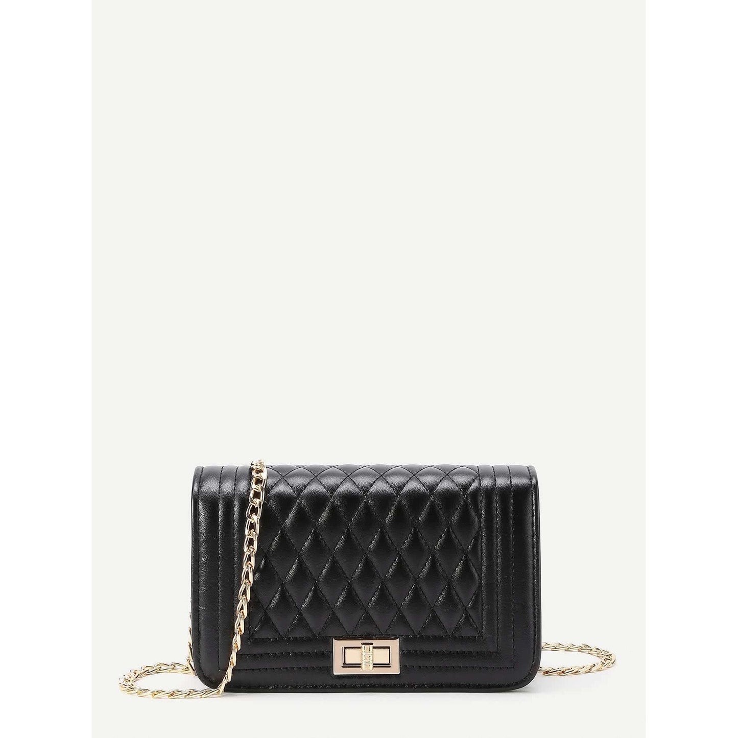 Quilted Flap Crossbody Bag With Chain