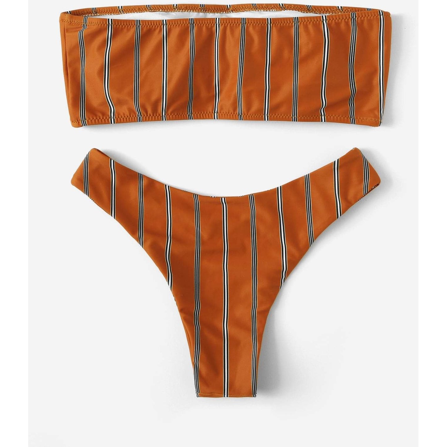 Tang Striped Bandeau Top Bikini Set