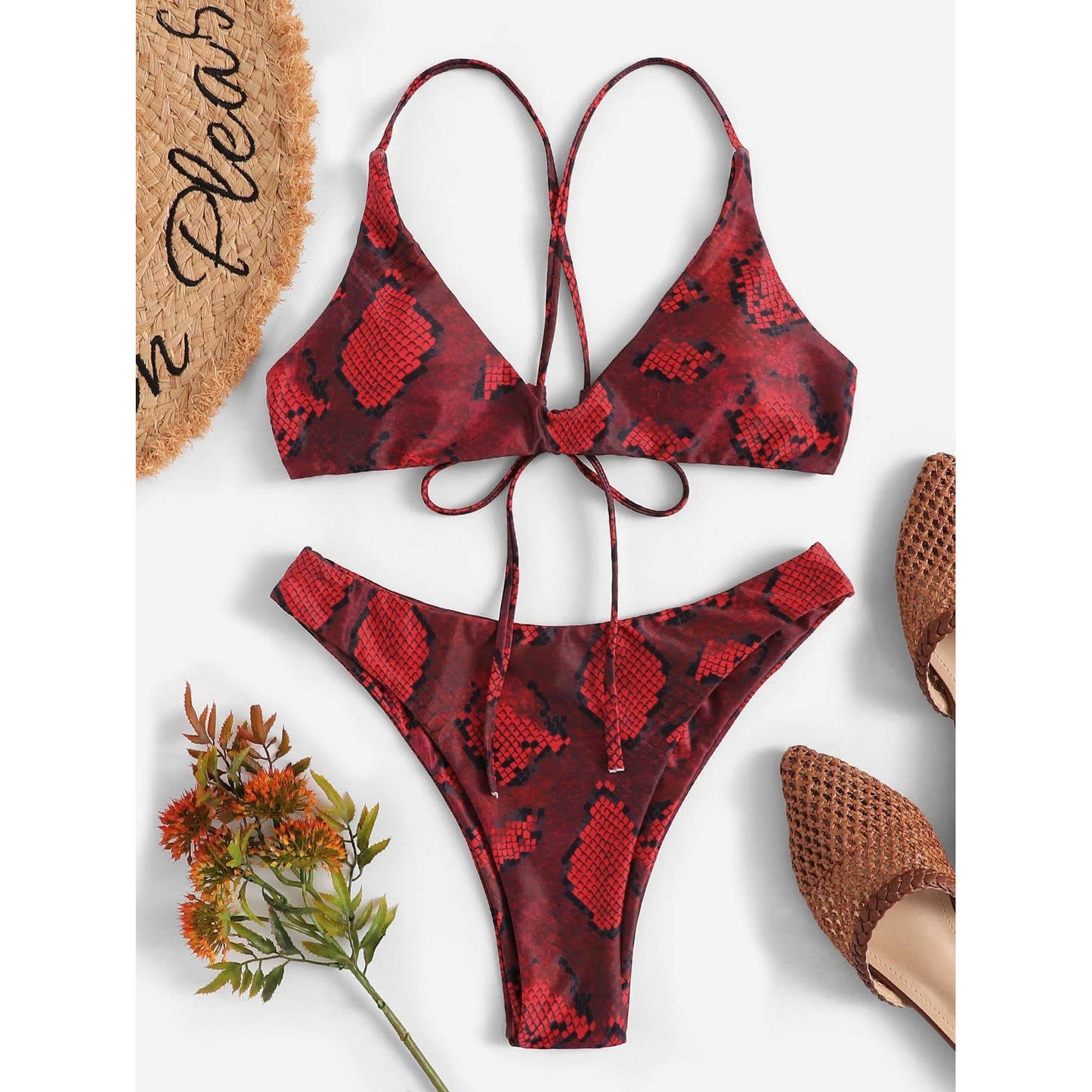 Athena Snakeskin Print Bikini Set