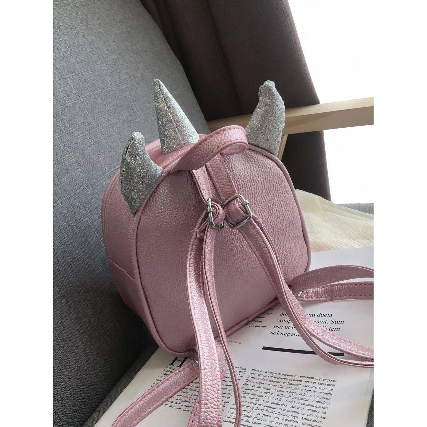 Sequins Decor Curved Top Backpack