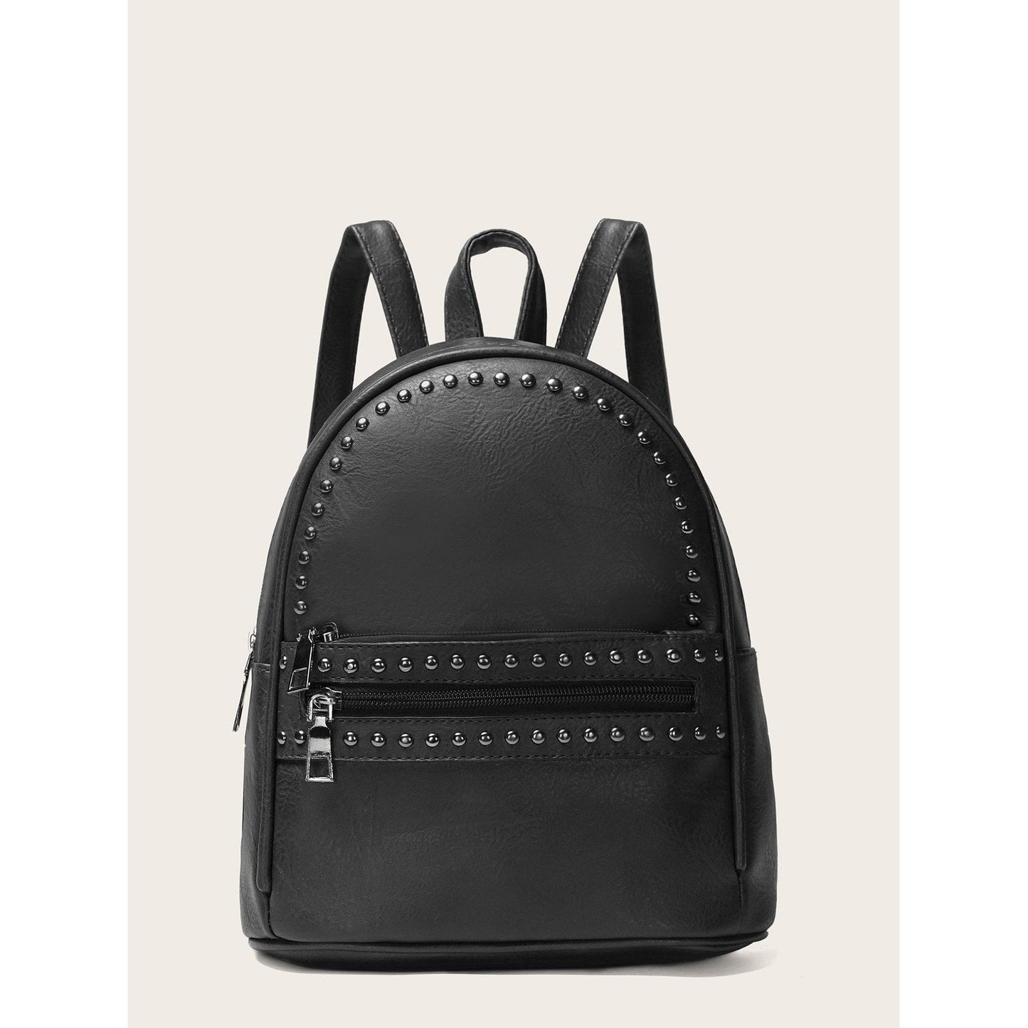 Studded Decor Pocket Front Backpack