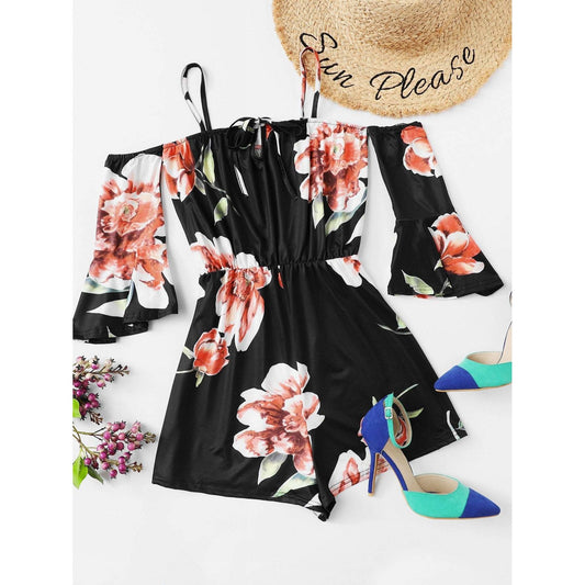 Vibrant Floral Print Romper