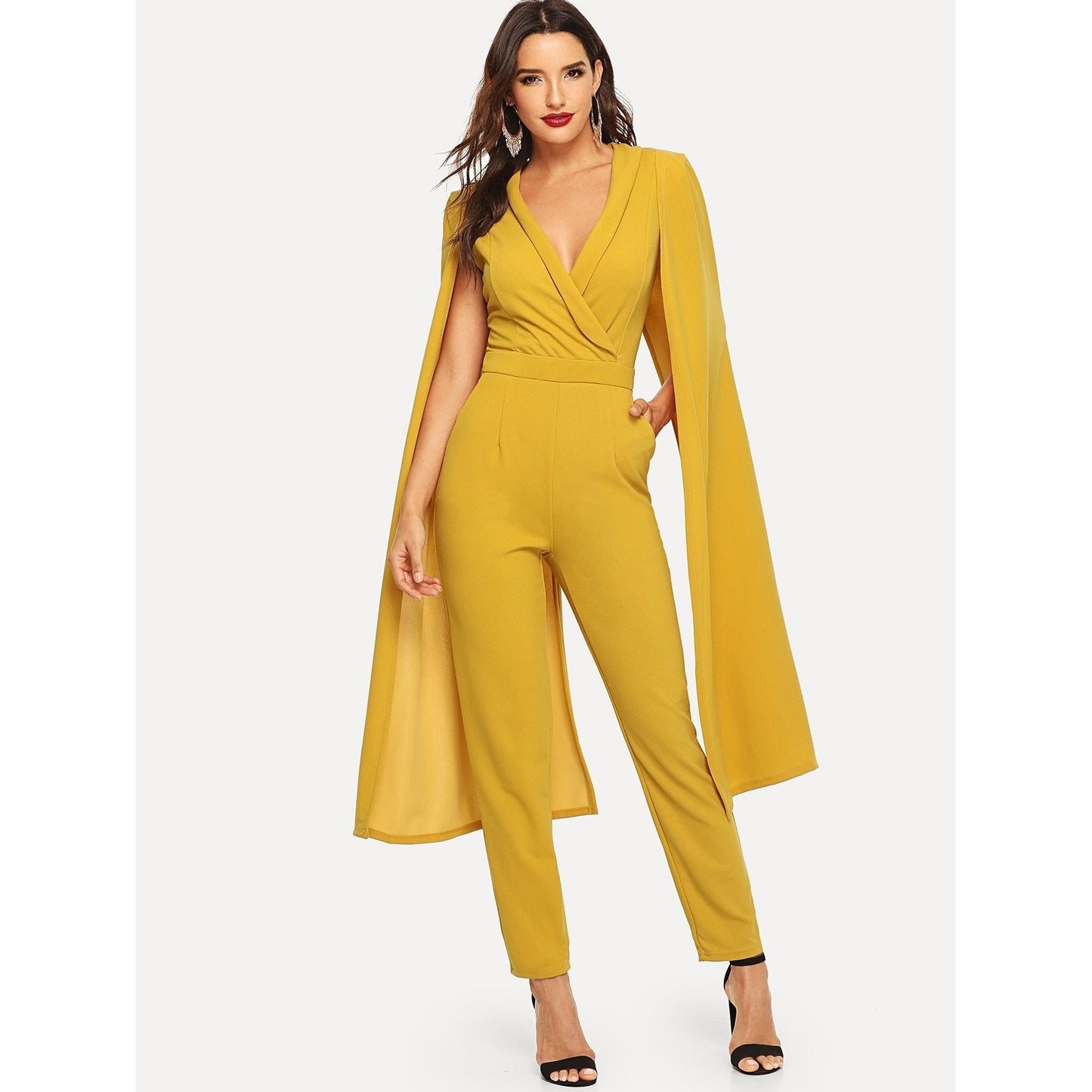 Too Much For You Split Cape Jumpsuit