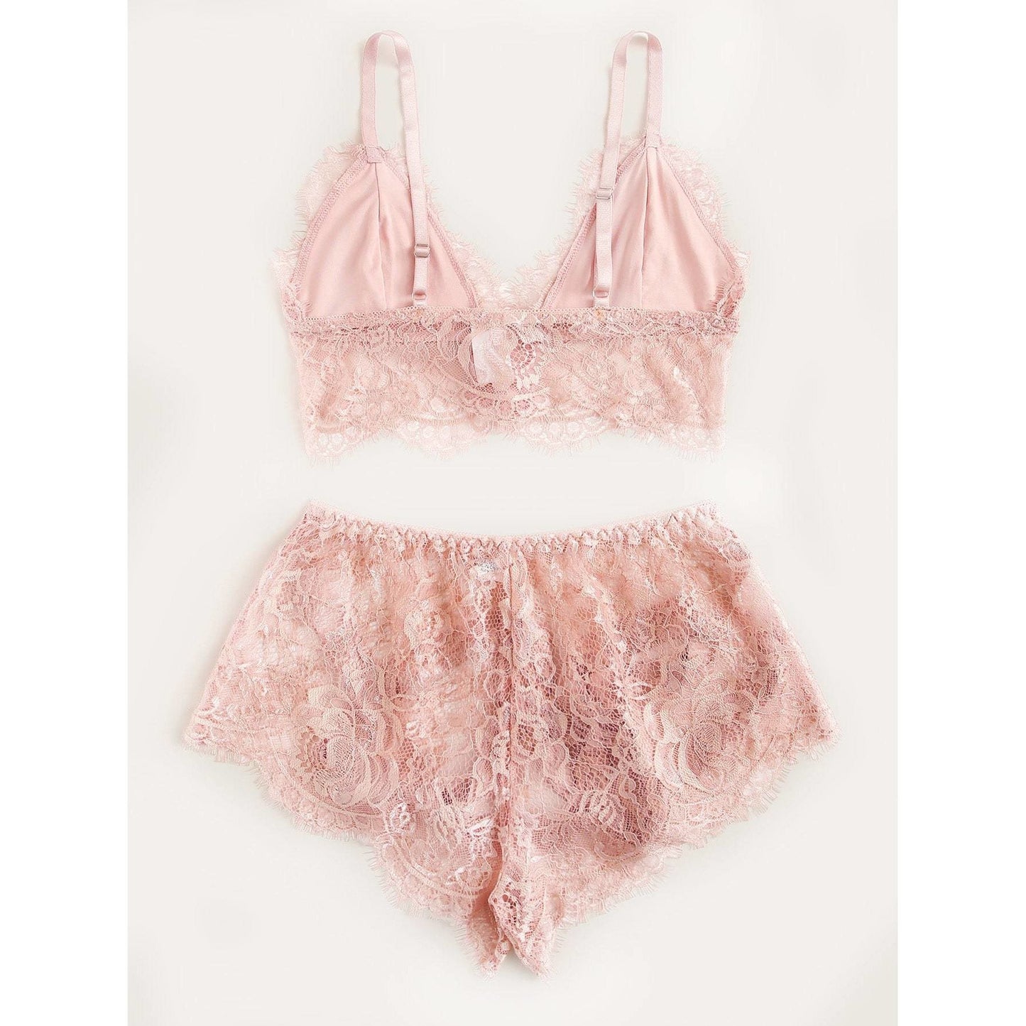 Jas Scalloped Trim Floral Lace Lingerie Set