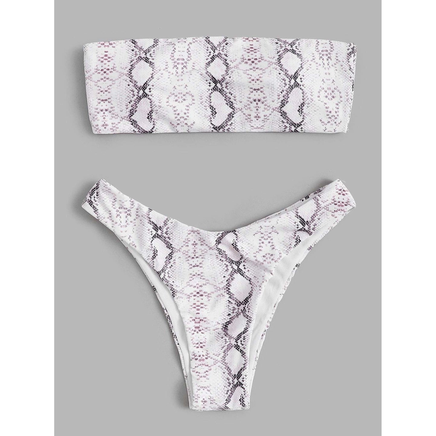 Ellie Snakeskin Bandeau Bikini Set