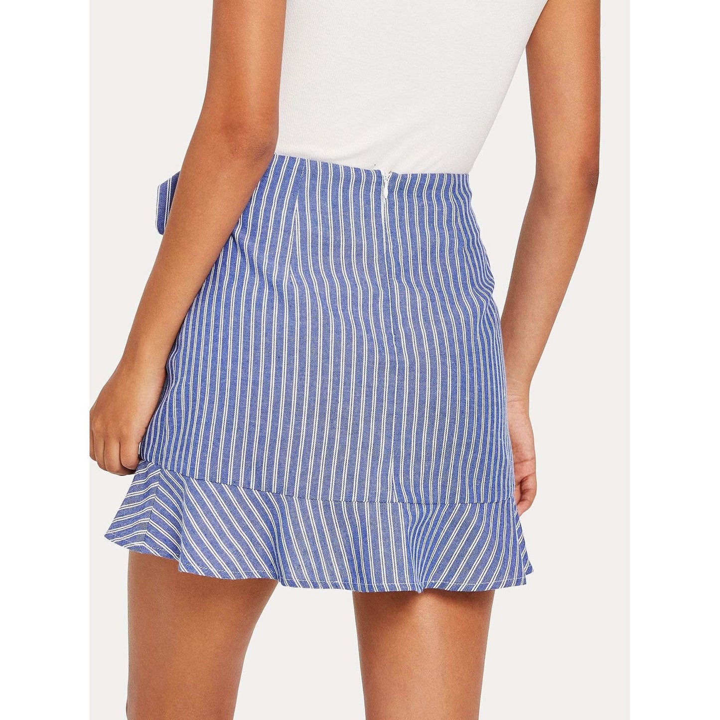 Ansley Striped Wrap Skirt