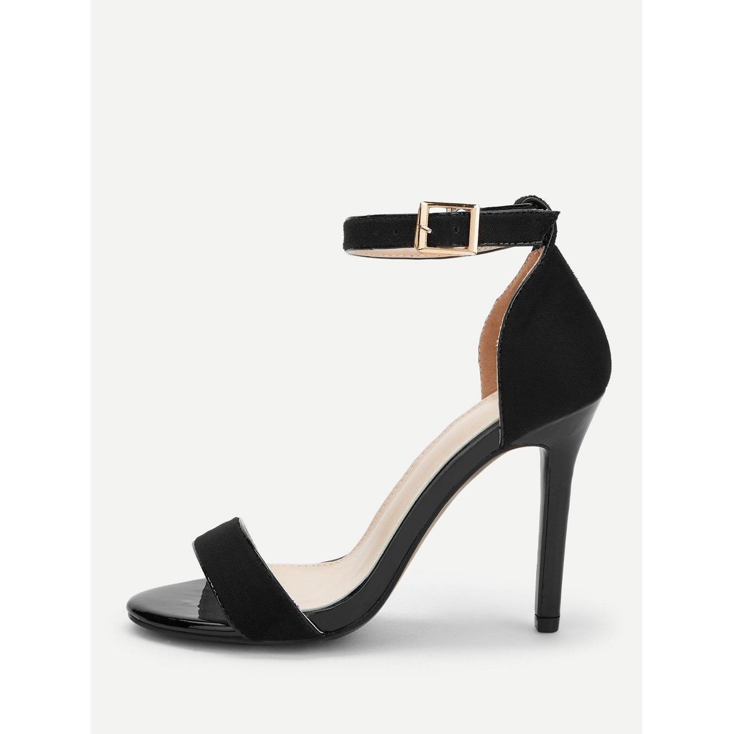 Gold Buckle Black Stilettos