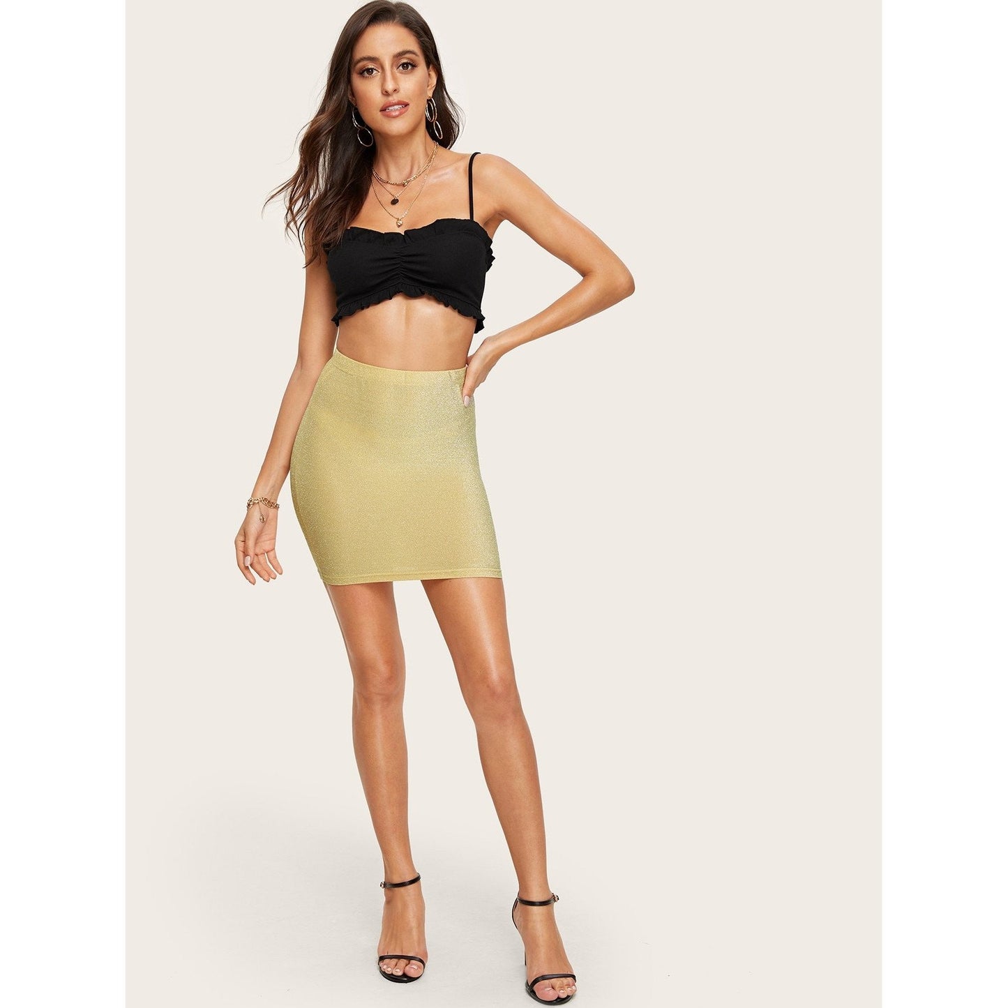 Metallic Bodycon Skirt