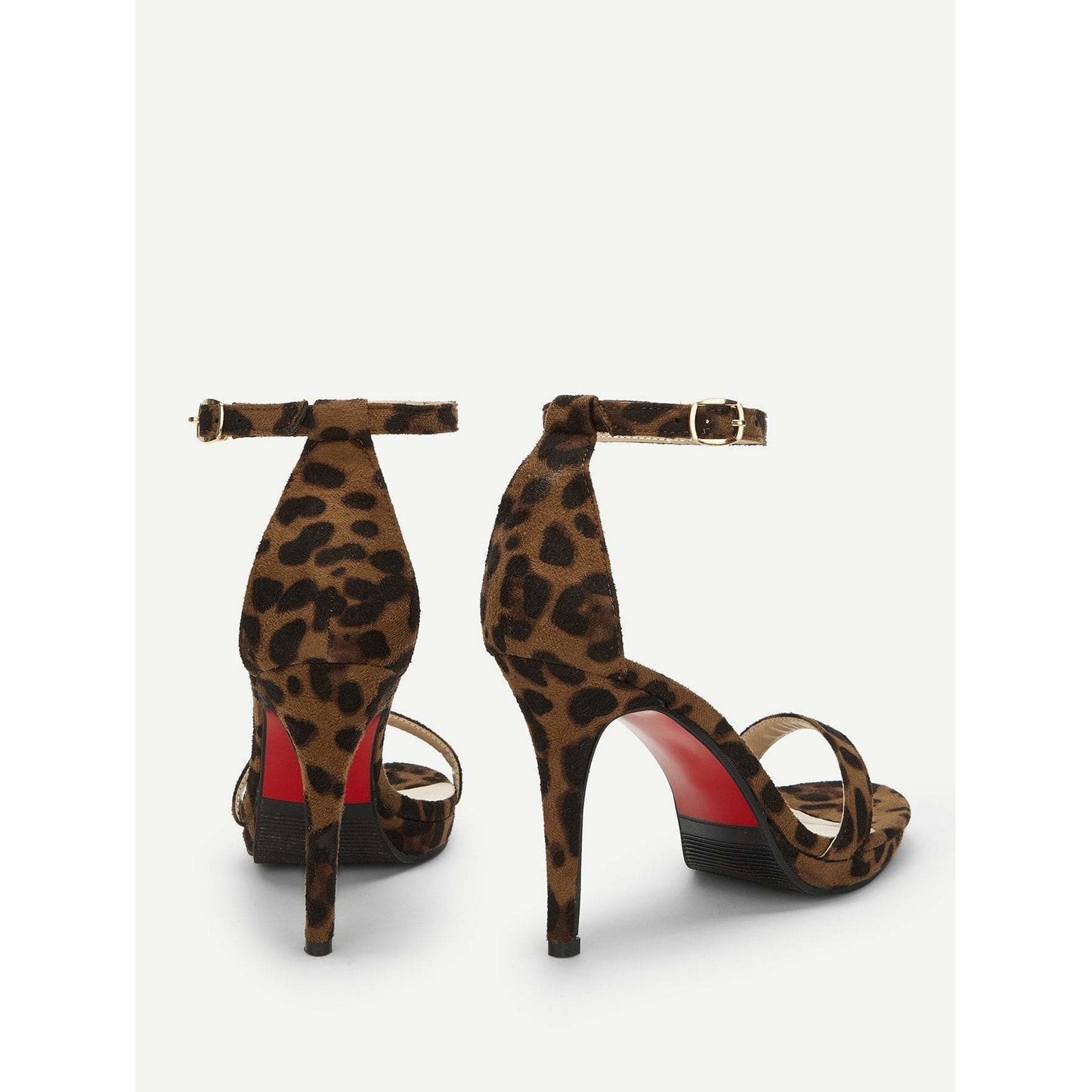 Leopard Print Ankle Strap Stiletto Heels