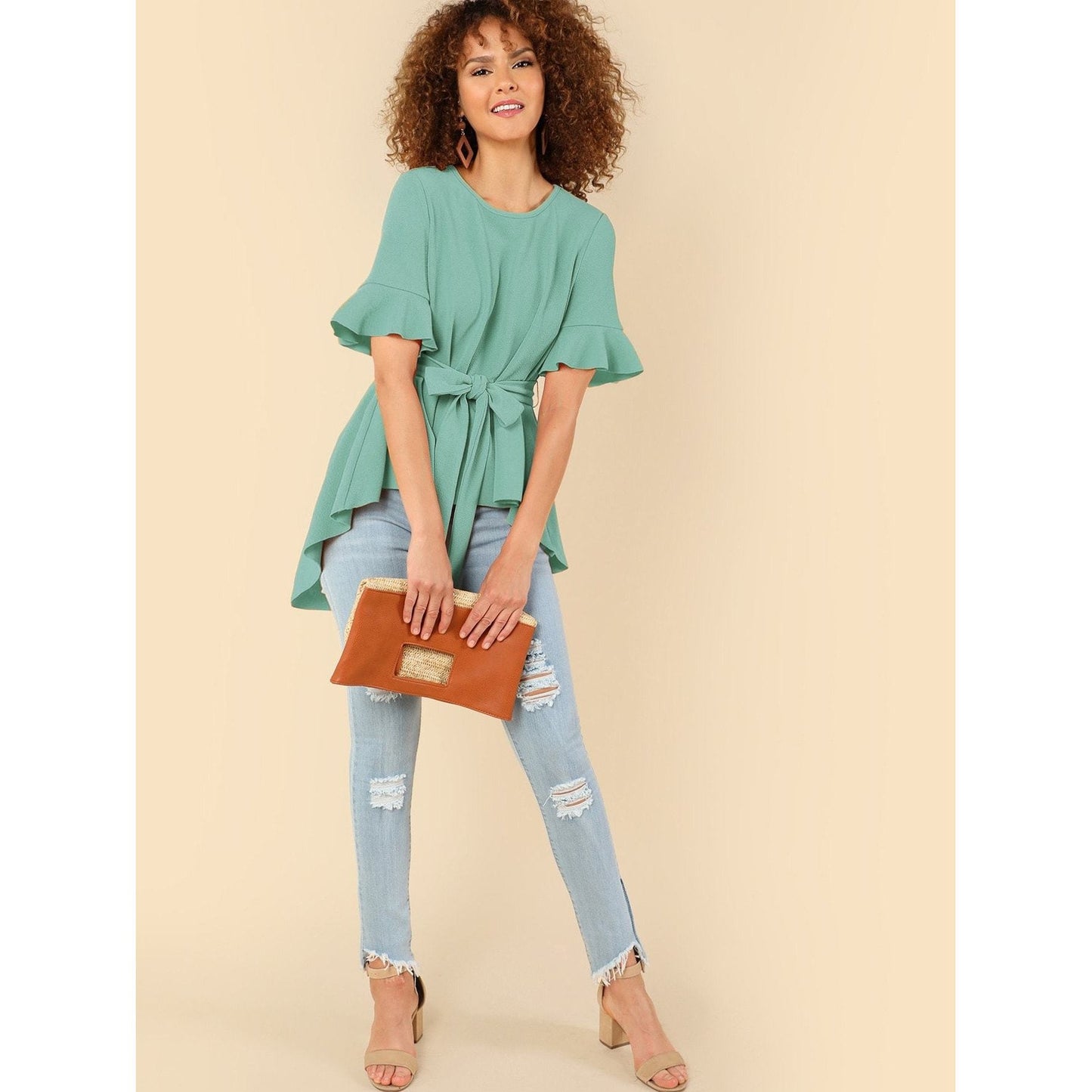 Ruffle Sleeve Top