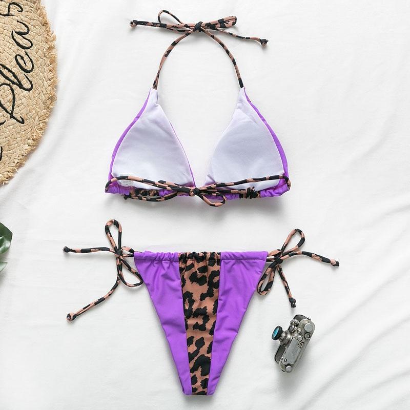 Patchwork Animal Print Micro Bikini Set