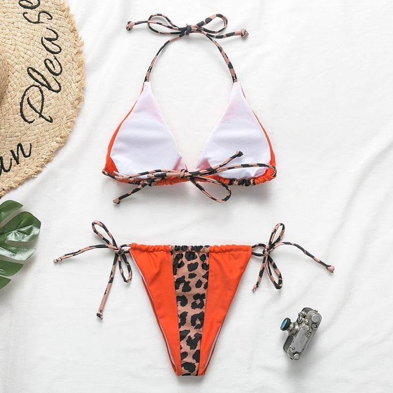 Patchwork Animal Print Micro Bikini Set