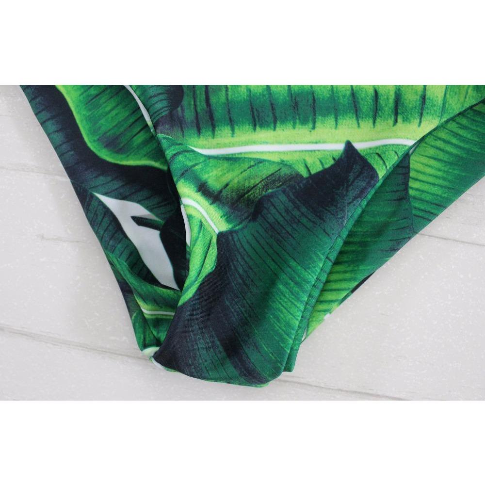 Tropical Green Halter Bikini Set