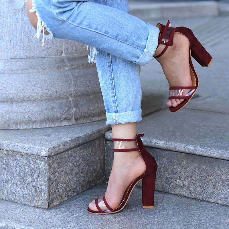 Nora Clear Strapped Open Toe Wedges