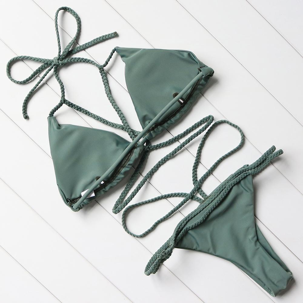 Strappy Threaded Bikini Set