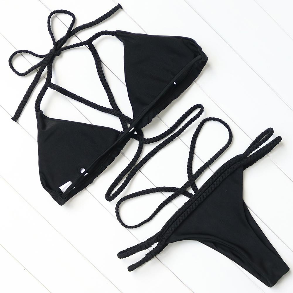 Strappy Threaded Bikini Set