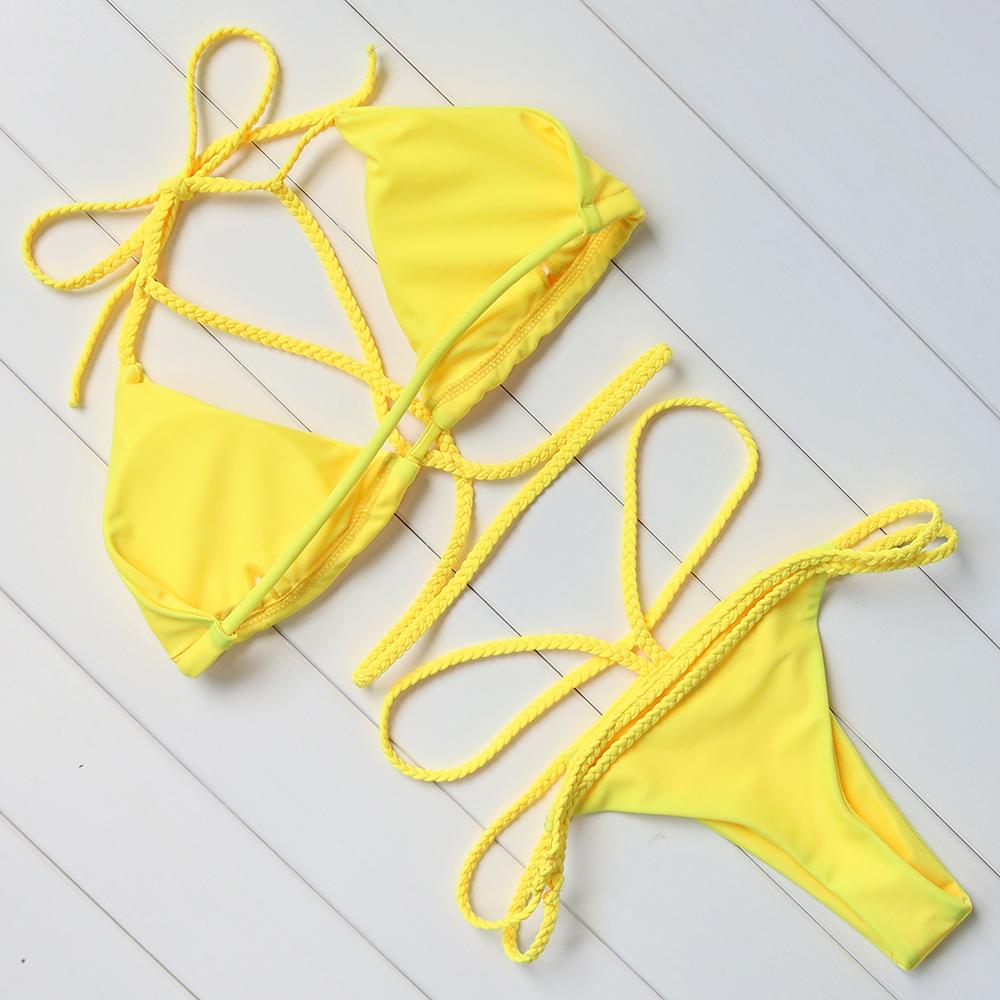 Strappy Threaded Bikini Set