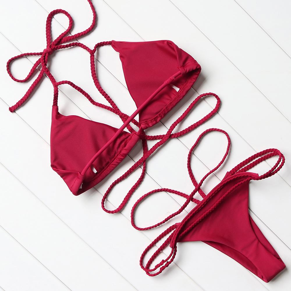 Strappy Threaded Bikini Set