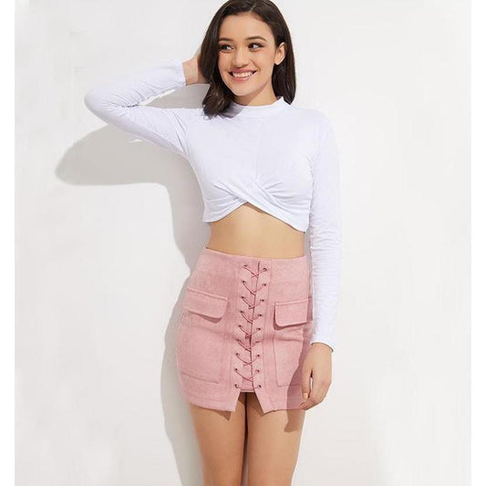 Kamari High Waist Suede Mini Skirt