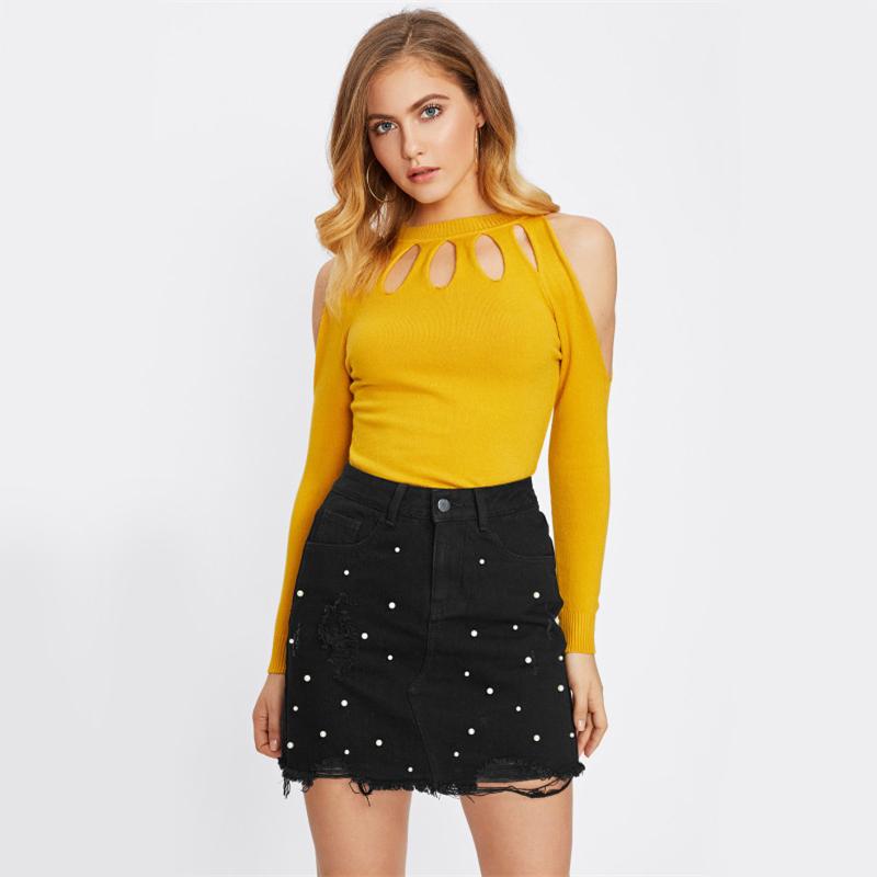 Winona Black Beaded Denim Skirt