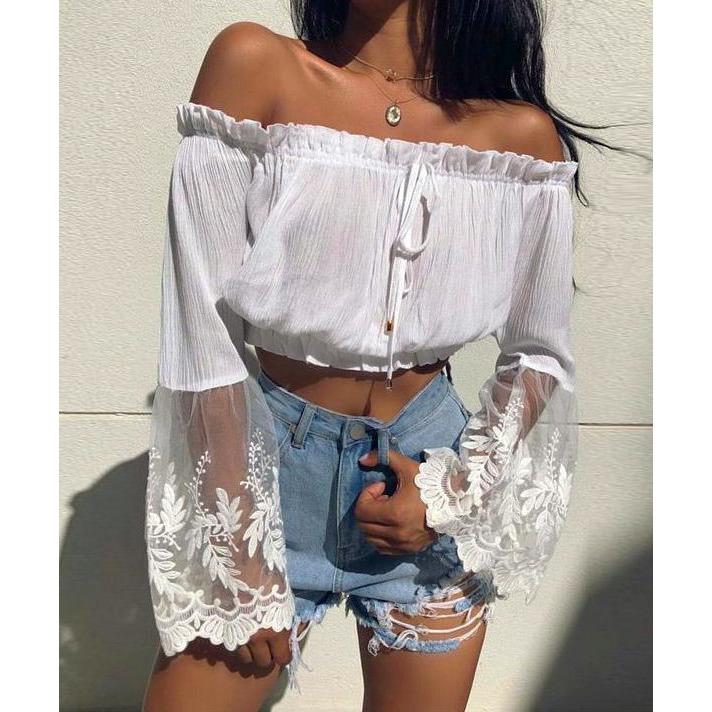 Anaya Crochet Off Shoulder Blouse