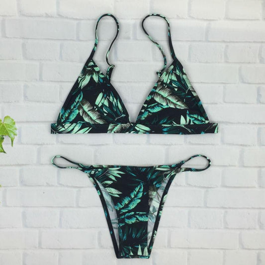 Tropical Green Micro Bikini