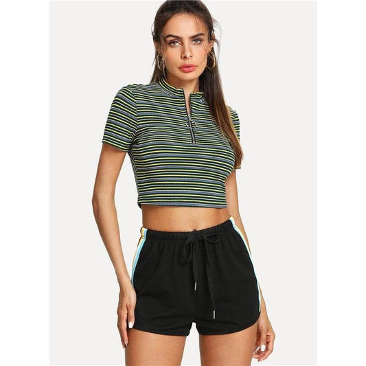 Tina Rainbow Side Striped Shorts