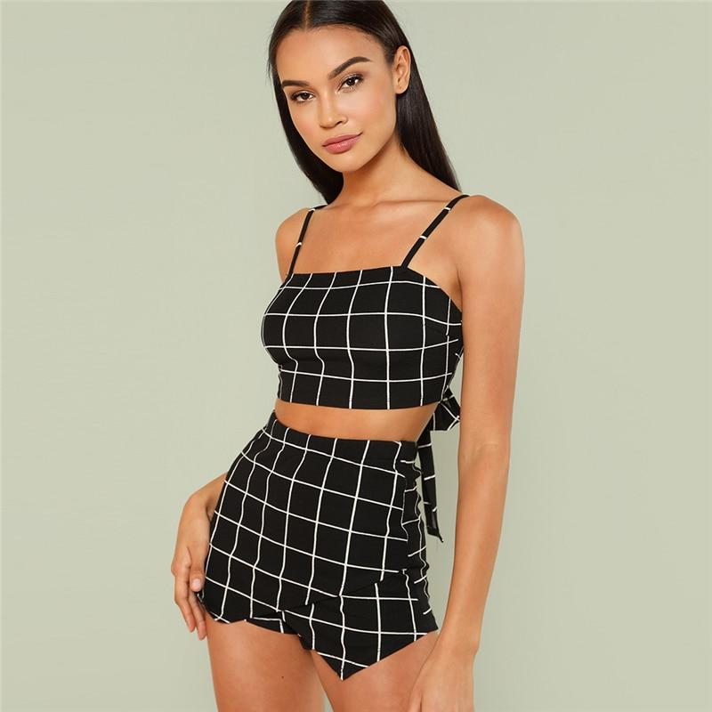 Ameeka Grid Two Piece Set