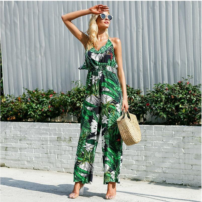 Griselda Green Floral Jumpsuit